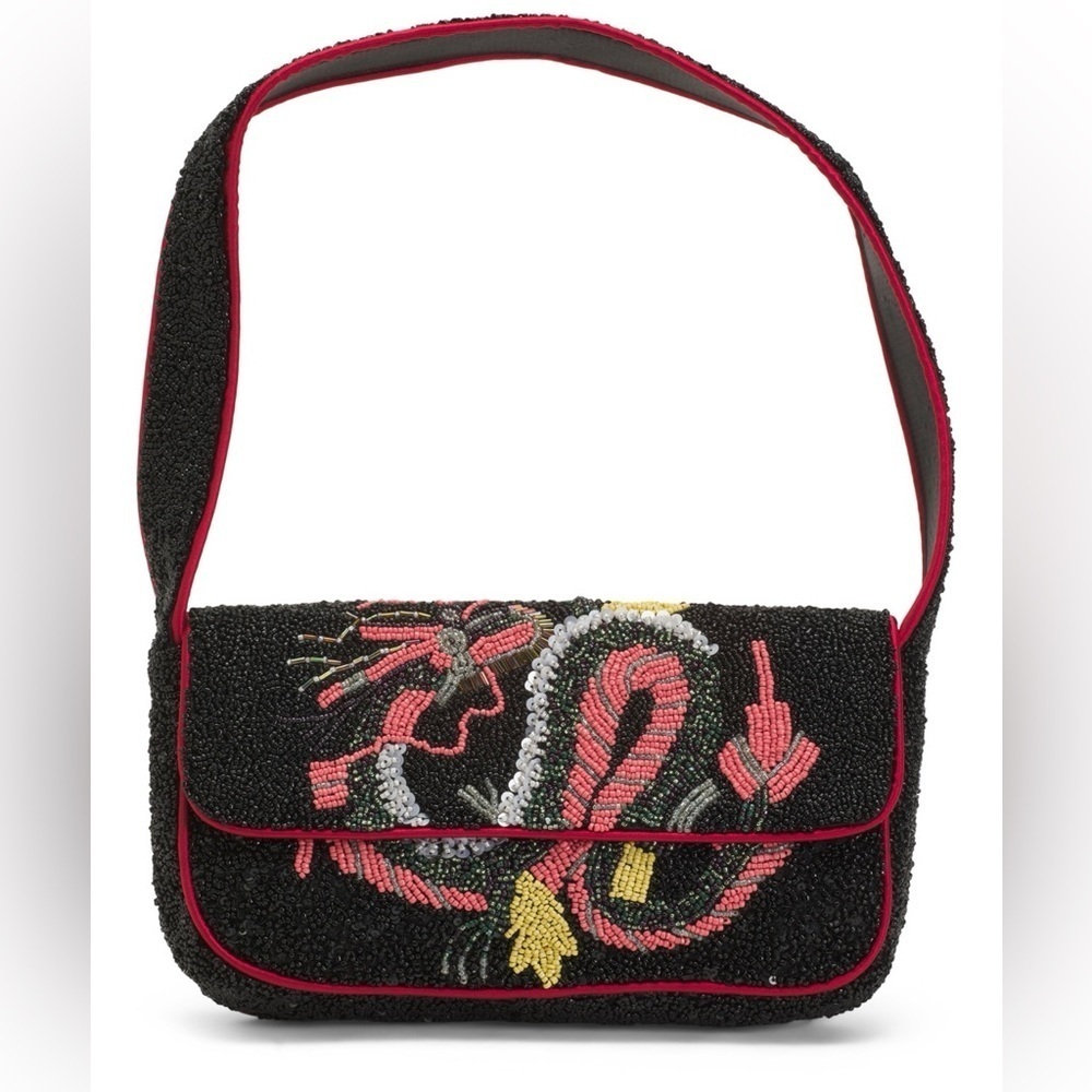 🐍MADE IN INDIA Snake/Dragon Beaded Shoulder Bag🐍NWT